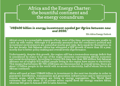 An official publication of the ECT Secretariat titled ‘Africa and the Energy Charter: the bountiful continent and the energy conundrum