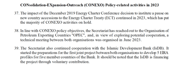 2023 Report on Energy Charter Treaty Activities