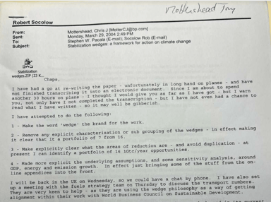 Rewrite of “Wedges” Paper Proposed by BP Advisor