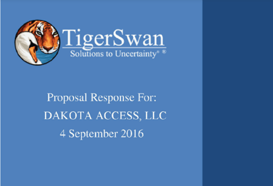 Tiger Swan September 2016 Proposal to Dakota Access, LLC