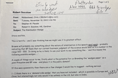 Mottershead Email about John Browne’s Wedges Speech