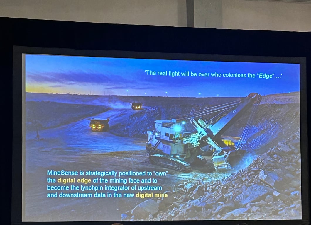 Part of a presentation from MineSense a “smart mining” startup Photo credit: Molly Taft.