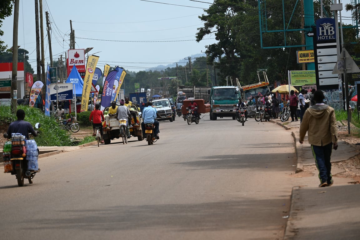 A street in Uganda's oil city of Hoima, where Barigye Bob, climate change activist, grew up. 