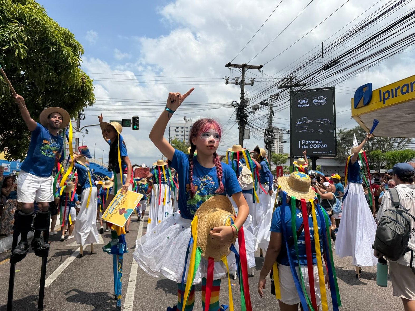 Young girl among thousands participating in the Great People's March in Belém, Brazil during COP30 on 15 November 2025 (Credit: Lindsay Crowder).