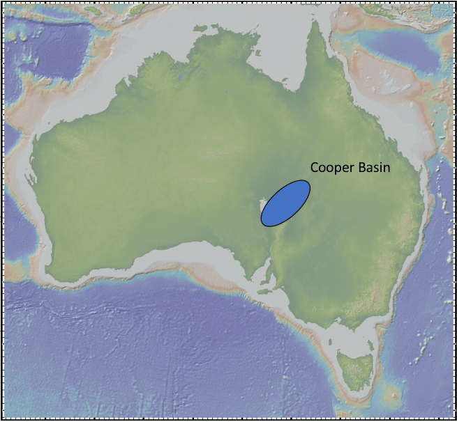 Location of Cooper Basin and associated gas fields (Image by Ashton-Bridges via Wikimedia Commons)
