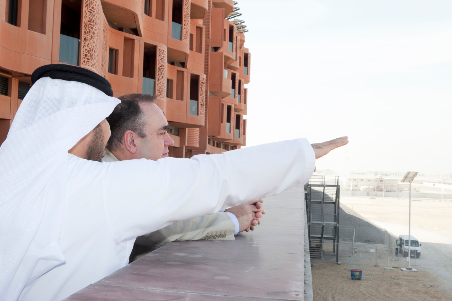 Scotland’s First Minister Alex Salmond tours the Masdar Institute in Abu Dhabi, in 2011.