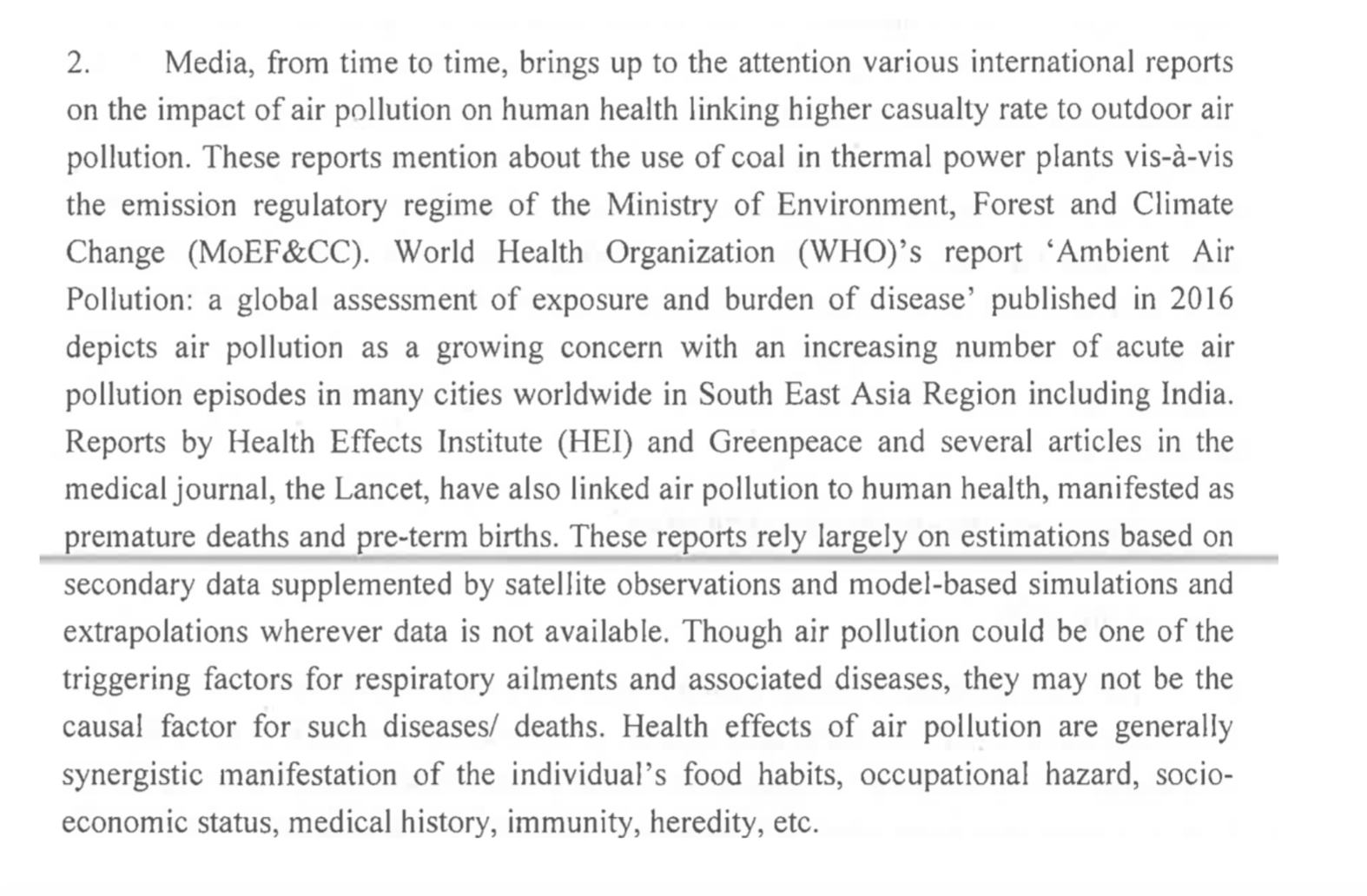 Screen grab from meetings of the Union environment ministry and the Indian Council of Medical Research on environmental health.