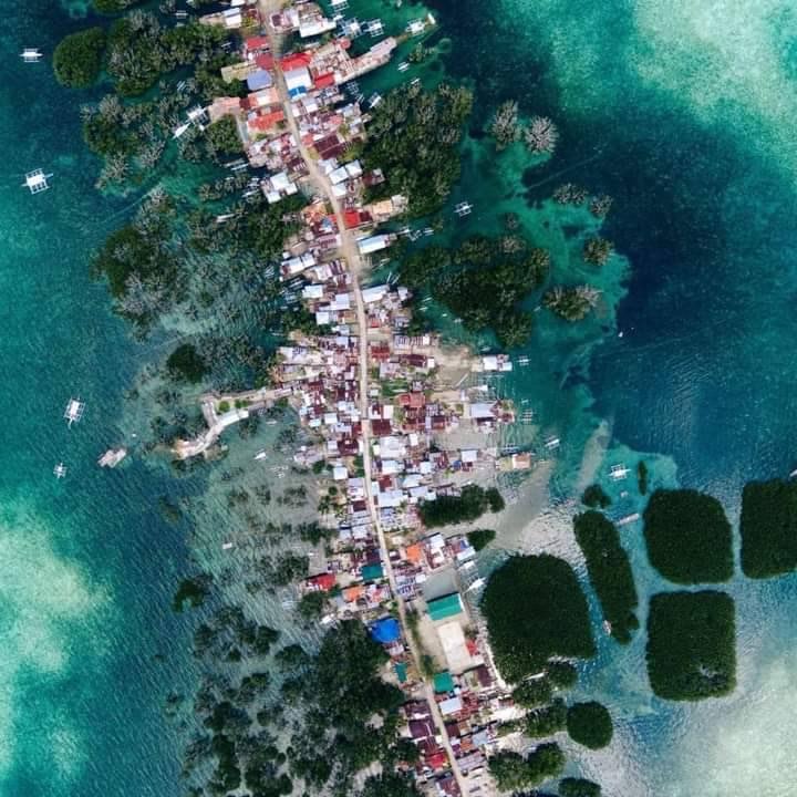 Aerial view of Batasan Island. 