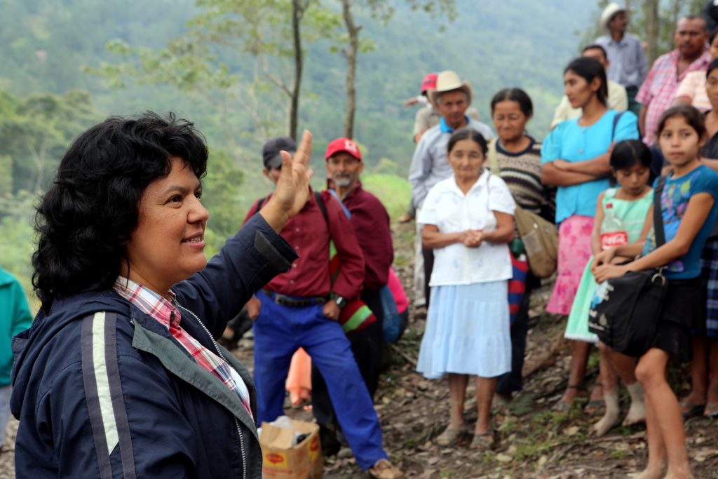 As part of the campaign against Agua Zarca, Berta organized a local assembly where community members formally voted against the dam, and led a protest where people peacefully demanded their rightful say in the project. (Photo: Goldman Environmental Prize)