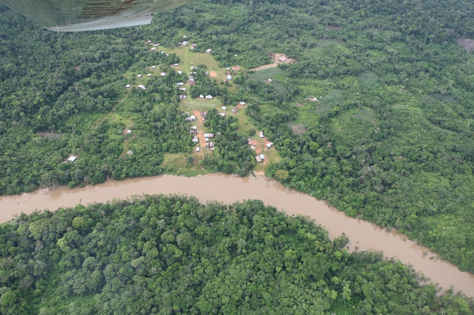 The Cotuhé Putumayo Rivers reservation is home to some 2,000 indigenous people, mostly of the Tikuna group, distributed in twelve villages, including Buenos Aires seen here. Photo courtesy of Rodrigo Botero / Foundation for Conservation and Sustainable Development (FCDS).