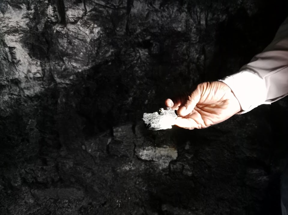 A piece of coal from the coal seam in an underground coal mine. Photo credit: Rishika Pardikar.