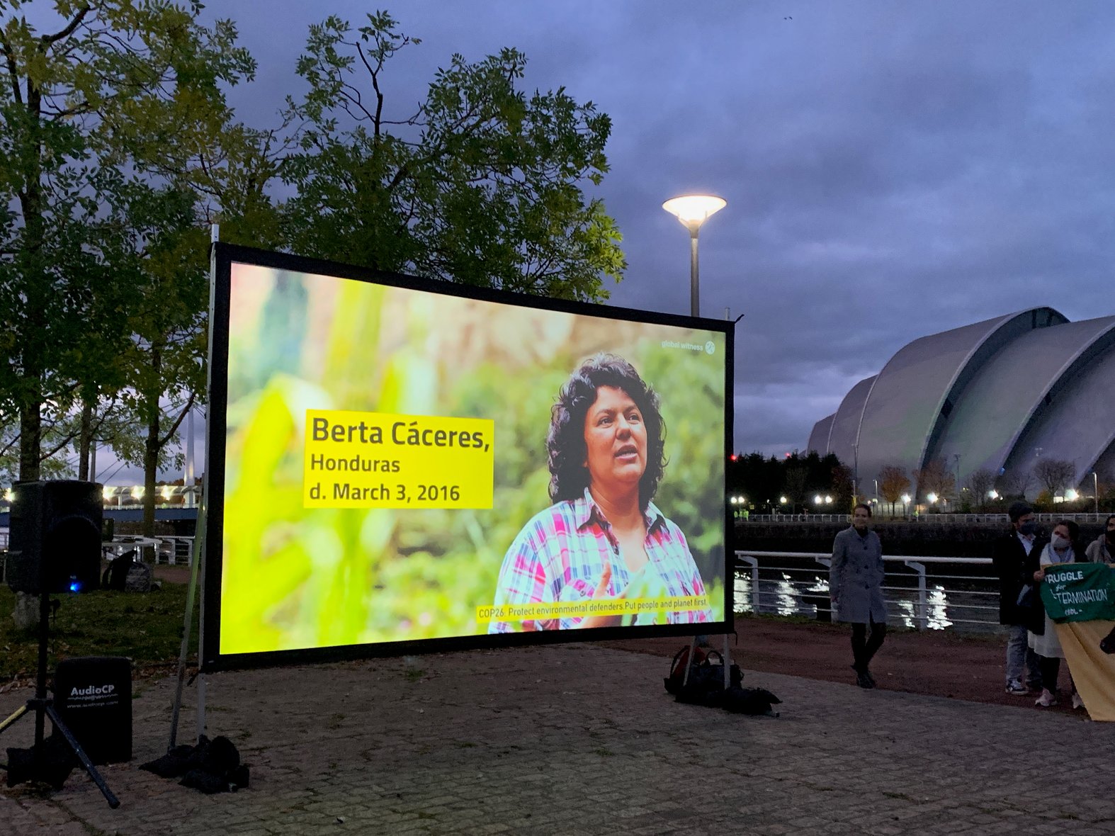 Shrine honoring Berta at COP26 in Glasgow