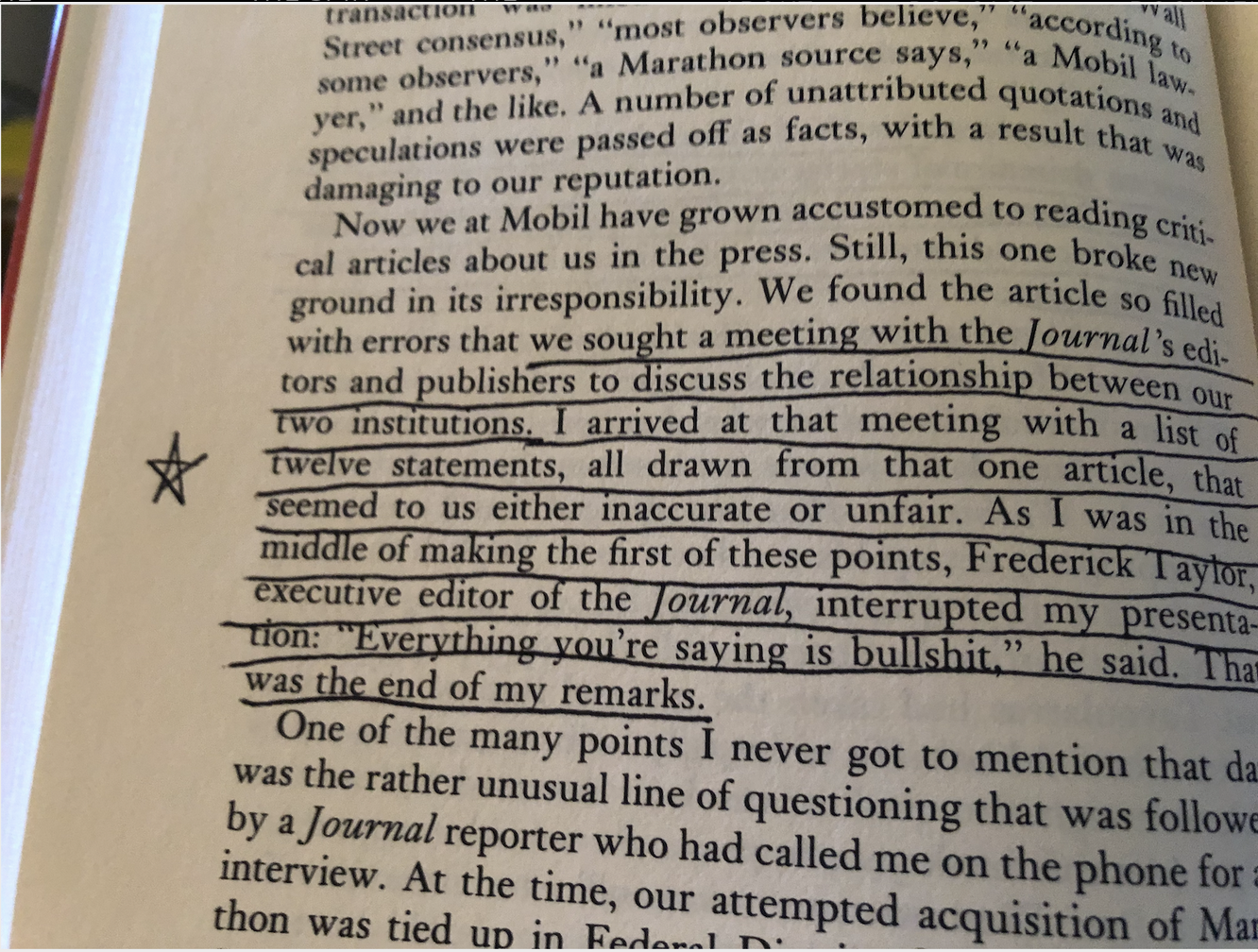Schmertz’s account of a meeting with the Wall Street Journal in the early 1980s.